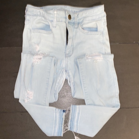 American Eagle Outfitters Size 2 Hi-Rise Jegging Super Super Stretch Distress - Picture 6 of 16